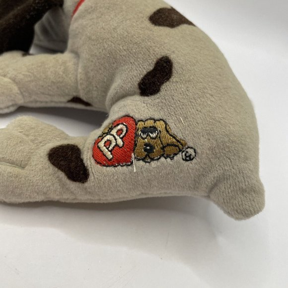 Vintage Pound Puppies newborns Gray Dog Brown Spots 7" plush stuffed animal - Picture 2 of 4